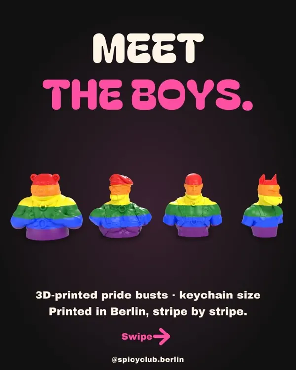 Meet the boys: 3D pride keychains