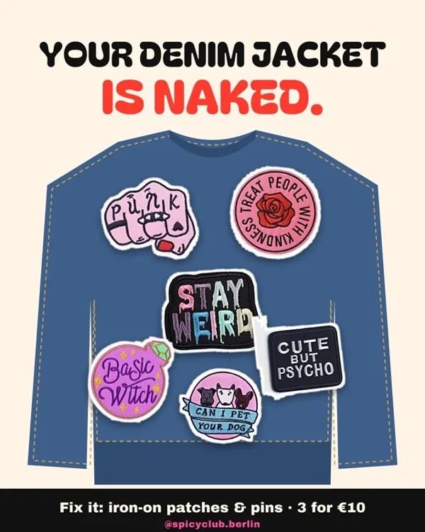 Your denim jacket is naked: patches